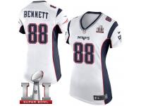 Nike Super Bowl LI 51 Women's Martellus Bennett Limited White Road Jersey - New England Patriots