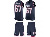 Nike Trent Brown Navy Blue Men's Jer44sey - NFL New England Patriots #67 Tank Top Suit