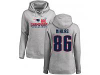 Nike Troy Niklas Heather Gray 2017 AFC Champions Women's - NFL New England Patriots #86 Pullover Hoodie