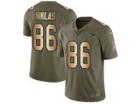 Nike Troy Niklas Limited Olive Gold Youth Jersey - NFL New England Patriots #86 2017 Salute to Service