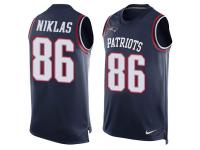 Nike Troy Niklas Navy Blue Men's Jer44sey - NFL New England Patriots #86 Player Name & Number Tank Top