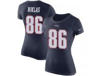 Nike Troy Niklas Navy Blue Rush Pride Name & Number Women's - NFL New England Patriots #86 T-Shirt