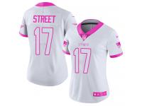 Nike Women's Devin Street Limited White Pink Jersey - New England Patriots NFL #17 Rush Fashion