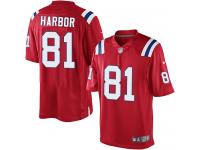 Nike Youth Clay Harbor Limited Red Alternate Jersey - New England Patriots NFL #81