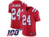 Patriots #24 Stephon Gilmore Red Alternate Men's Stitched Football 100th Season Vapor Limited Jersey