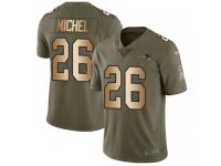 Sony Michel Men Limited Olive Gold Jersey_ Nike NFL New England Patriots 2017 Salute to Service #26