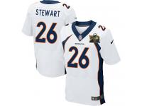 Super Bowl 50 Men Nike NFL Denver Broncos #26 Darian Stewart Authentic Elite Road White Jersey