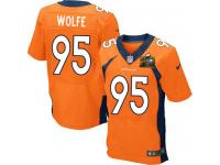 Super Bowl 50 Men Nike NFL Denver Broncos #95 Derek Wolfe Authentic Elite Home Orange New Jersey