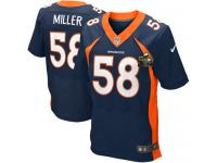 Super Bowl 50 Men Nike NFL Nike Denver Broncos Von Miller Authentic Elite Navy Blue Jersey