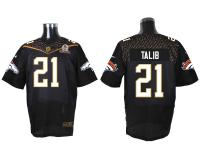 Super Bowl 50 Nike Denver Broncos #21 Aqib Talib Men Elite Black Jerseys