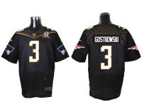 Super Bowl 50 Nike New England Patriots #3 Stephen Gostkowski Men Elite Black Jerseys