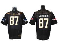 Super Bowl 50 Nike New England Patriots #87 Rob Gronkowski Men Elite Black Jerseys