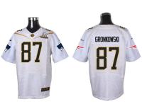 Super Bowl 50 Nike New England Patriots #87 Rob Gronkowski Men Elite White Jerseys