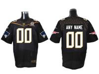 Super Bowl 50 Nike New England Patriots Customized Men Elite Black Jerseys