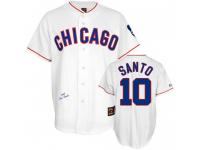 White 1968 Throwback Ron Santo Men #10 Mitchell And Ness MLB Chicago Cubs Jersey