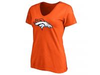 Women Denver Broncos Pro Line Primary Team Logo Slim Fit T-Shirt Orange