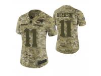 Women New England Patriots #11 Drew Bledsoe Camo 2018 Salute To Service Jersey