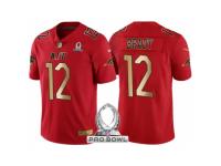 Women New England Patriots #12 Tom Brady AFC 2017 Pro Bowl Red Gold Limited Jersey