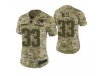 Women New England Patriots #33 Jeremy Hill Camo 2018 Salute To Service Jersey