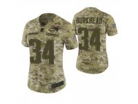 Women New England Patriots #34 Rex Burkhead Camo 2018 Salute To Service Jersey