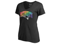 Women New England Patriots NFL Pro Line by Fanatics Branded Black Plus Sizes Pride T-Shirt