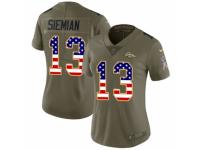 Women Nike Denver Broncos #13 Trevor Siemian Limited Olive/USA Flag 2017 Salute to Service NFL Jersey