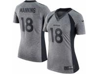 Women Nike Denver Broncos #18 Peyton Manning Limited Gray Gridiron NFL Jersey