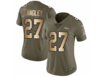 Women Nike Denver Broncos #27 Brendan Langley Limited Olive/Gold 2017 Salute to Service NFL Jersey