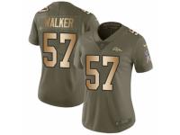 Women Nike Denver Broncos #57 Demarcus Walker Limited Olive/Gold 2017 Salute to Service NFL Jersey