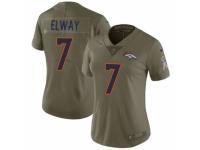 Women Nike Denver Broncos #7 John Elway Limited Olive 2017 Salute to Service NFL Jersey