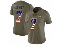 Women Nike Denver Broncos #7 John Elway Limited Olive/USA Flag 2017 Salute to Service NFL Jersey