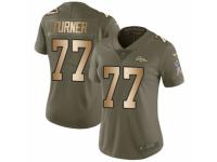 Women Nike Denver Broncos #77 Billy Turner Limited Olive/Gold 2017 Salute to Service NFL Jersey