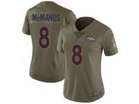 Women Nike Denver Broncos #8 Brandon McManus Limited Olive 2017 Salute to Service NFL Jersey