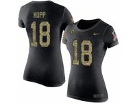 Women Nike Los Angeles Rams #18 Cooper Kupp Black Camo Salute to Service T-Shirt