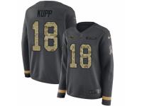 Women Nike Los Angeles Rams #18 Cooper Kupp Limited Black Salute to Service Therma Long Sleeve NFL Jersey