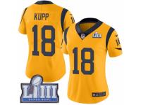 Women Nike Los Angeles Rams #18 Cooper Kupp Limited Gold Rush Vapor Untouchable Super Bowl LIII Bound NFL Jersey