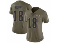 Women Nike Los Angeles Rams #18 Cooper Kupp Limited Olive 2017 Salute to Service NFL Jersey