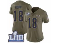 Women Nike Los Angeles Rams #18 Cooper Kupp Limited Olive 2017 Salute to Service Super Bowl LIII Bound NFL Jersey