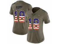 Women Nike Los Angeles Rams #18 Cooper Kupp Limited Olive/USA Flag 2017 Salute to Service NFL Jersey