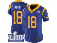 Women Nike Los Angeles Rams #18 Cooper Kupp Royal Blue Alternate Vapor Untouchable Limited Player Super Bowl LIII Bound NFL Jersey