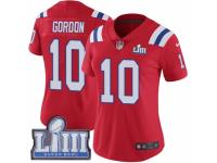 Women Nike New England Patriots #10 Josh Gordon Red Alternate Vapor Untouchable Limited Player Super Bowl LIII Bound NFL Jersey