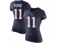 Women Nike New England Patriots #11 Drew Bledsoe Navy Blue Rush Pride Name & Number T-Shirt