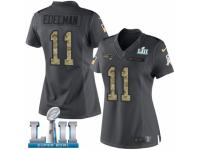 Women Nike New England Patriots #11 Julian Edelman Limited Black 2016 Salute to Service Super Bowl LII NFL Jersey
