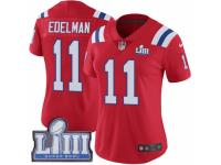 Women Nike New England Patriots #11 Julian Edelman Red Alternate Vapor Untouchable Limited Player Super Bowl LIII Bound NFL Jersey