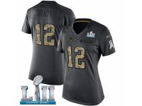 Women Nike New England Patriots #12 Tom Brady Limited Black 2016 Salute to Service Super Bowl LII NFL Jersey