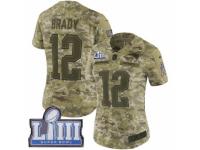 Women Nike New England Patriots #12 Tom Brady Limited Camo 2018 Salute to Service Super Bowl LIII Bound NFL Jersey