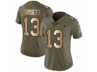 Women Nike New England Patriots #13 Phillip Dorsett Limited Olive/Gold 2017 Salute to Service NFL Jersey