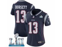 Women Nike New England Patriots #13 Phillip Dorsett Navy Blue Team Color Vapor Untouchable Limited Player Super Bowl LII NFL Jersey