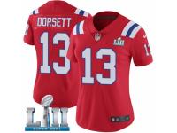 Women Nike New England Patriots #13 Phillip Dorsett Red Alternate Vapor Untouchable Limited Player Super Bowl LII NFL Jersey