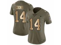 Women Nike New England Patriots #14 Brandin Cooks Limited Olive/Gold 2017 Salute to Service NFL Jersey